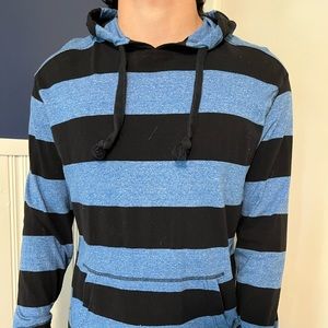 Black and blue striped hoodie